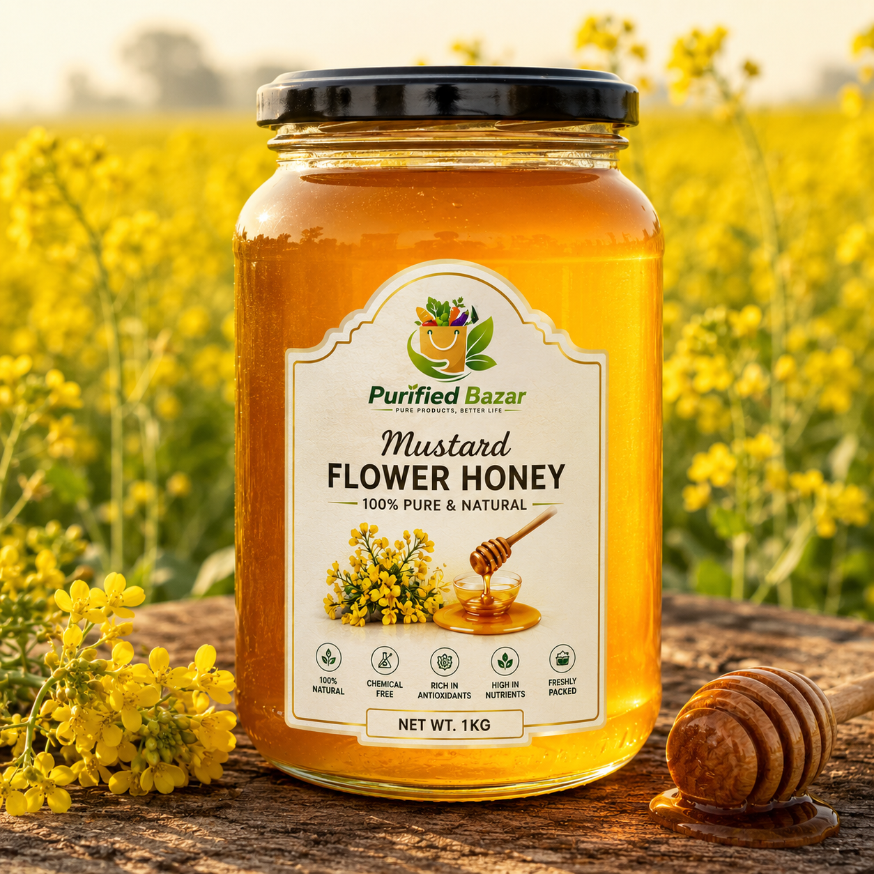 ১০০% খাঁটি ও প্রাকৃতিক সরিষা ফুলের মধু (Premium Quality Mustard Flower Honey)